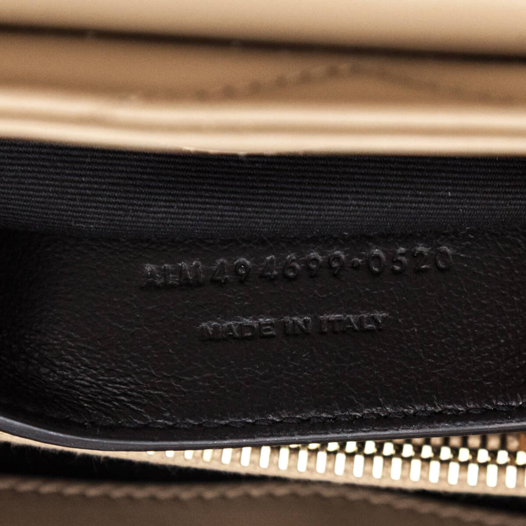 Saint Laurent Beige Calfskin Y Quilted Monogram Small Loulou Chain Satchel