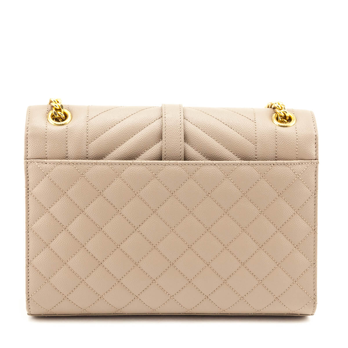 Saint Laurent Beige Grain De Poudre Mixed Matelasse Triquilt Medium Monogram Satchel