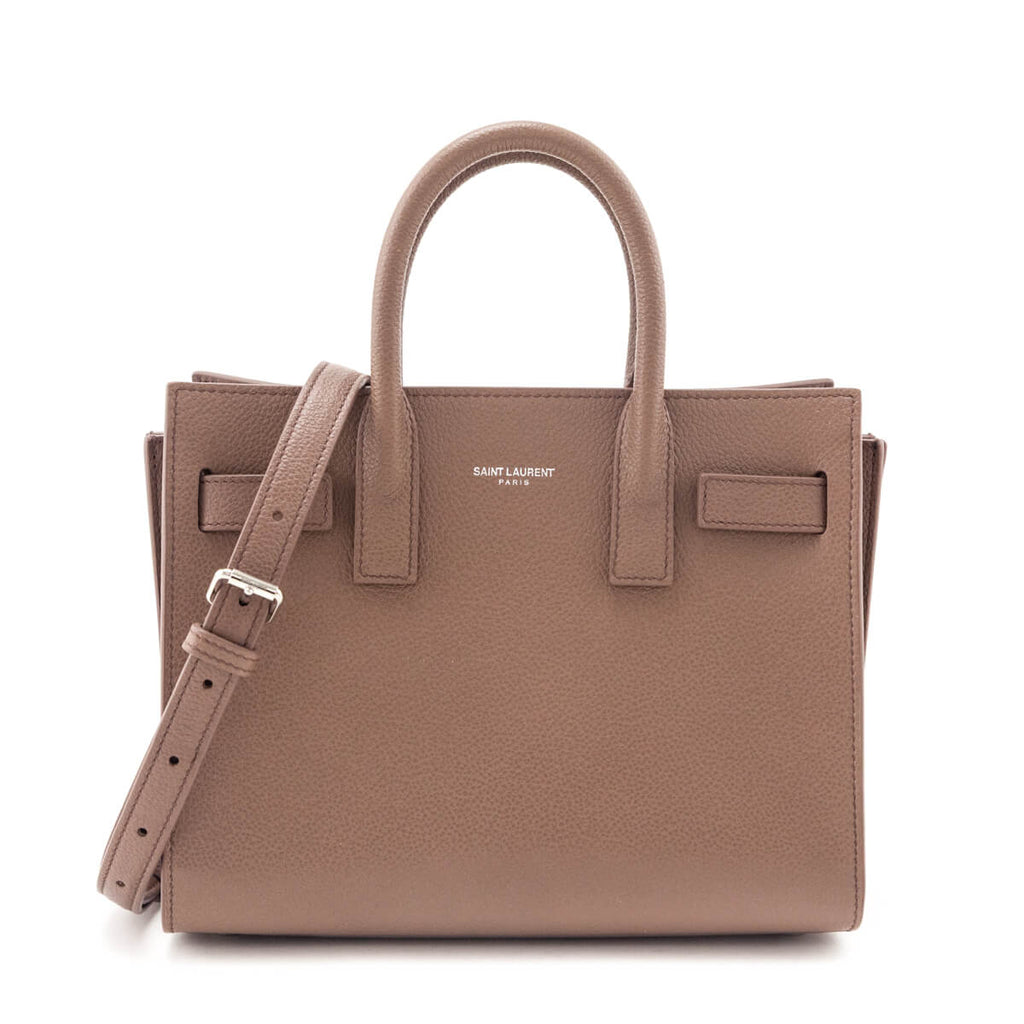 Saint Laurent Beige Grained Calfskin Nano Sac De Jour