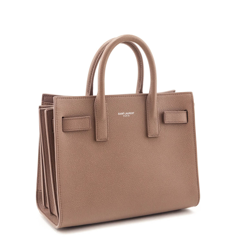 Saint Laurent Beige Grained Calfskin Nano Sac De Jour