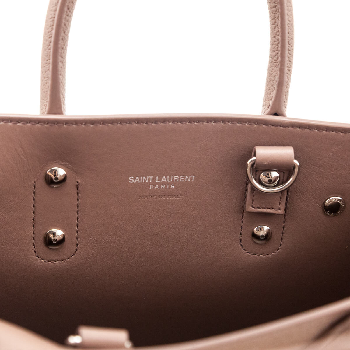 Saint Laurent Beige Grained Calfskin Nano Sac De Jour