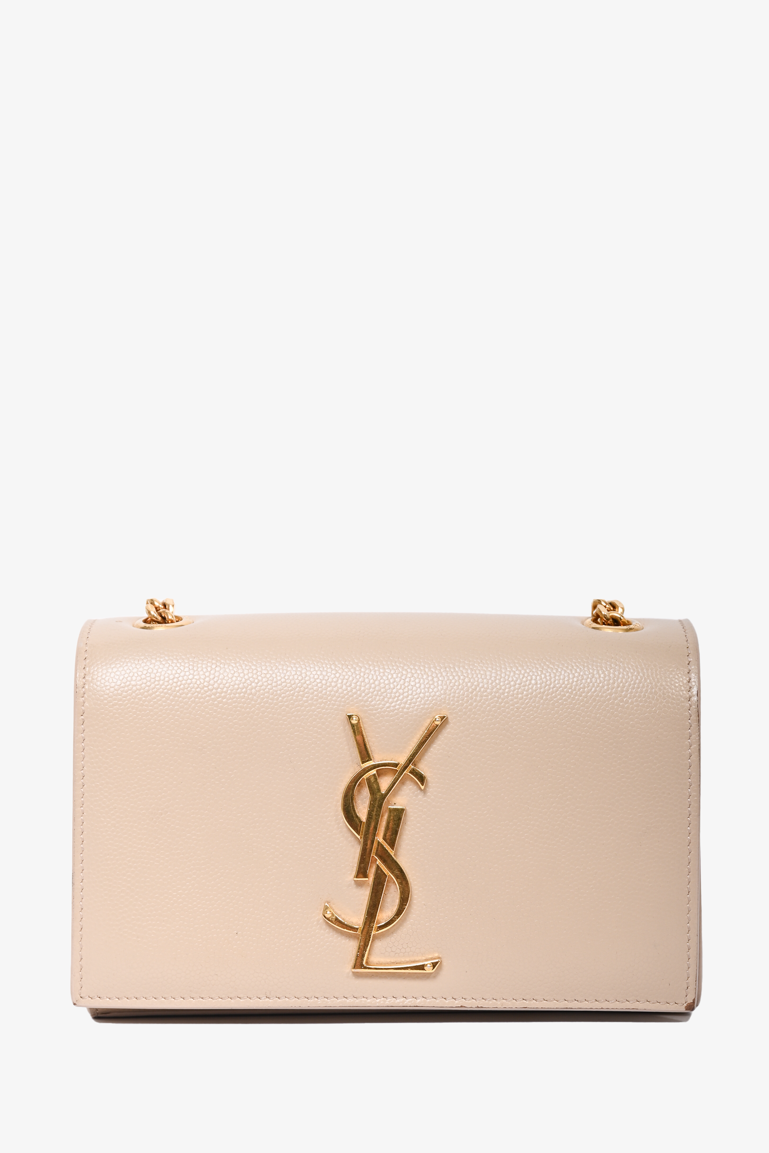 Saint Laurent Beige Leather Small Kate Crossbody