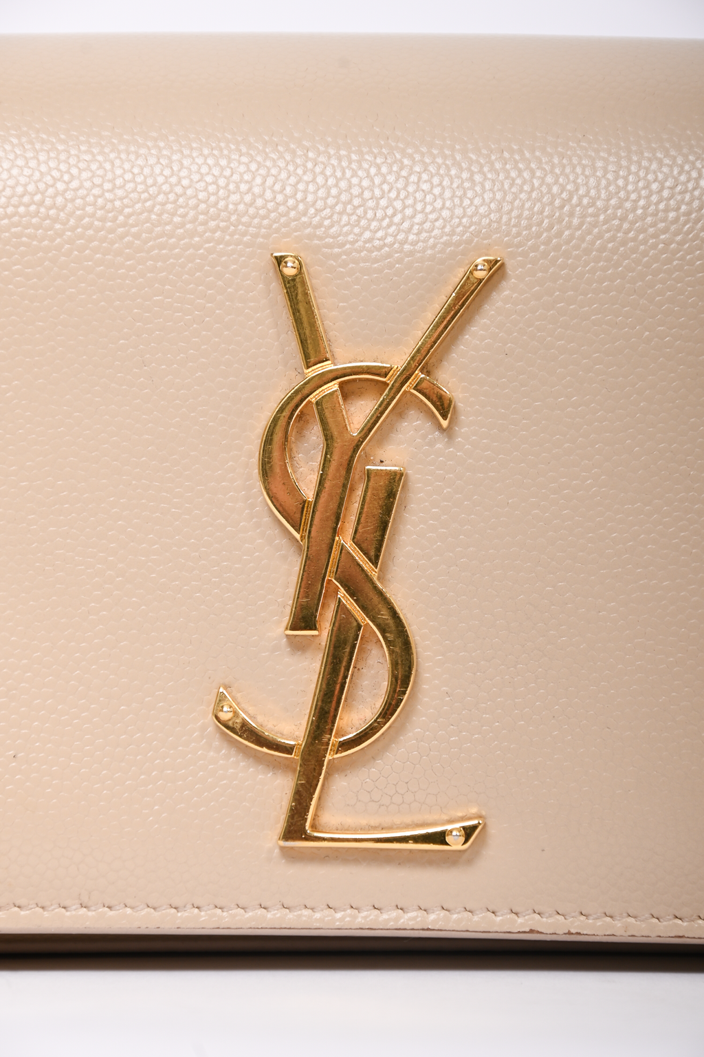 Saint Laurent Beige Leather Small Kate Crossbody