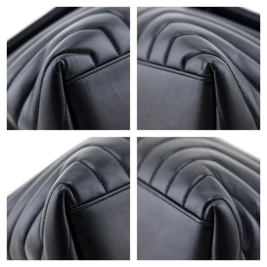 Saint Laurent Black Calfskin Y Quilted Monogram Medium Loulou Chain Satchel