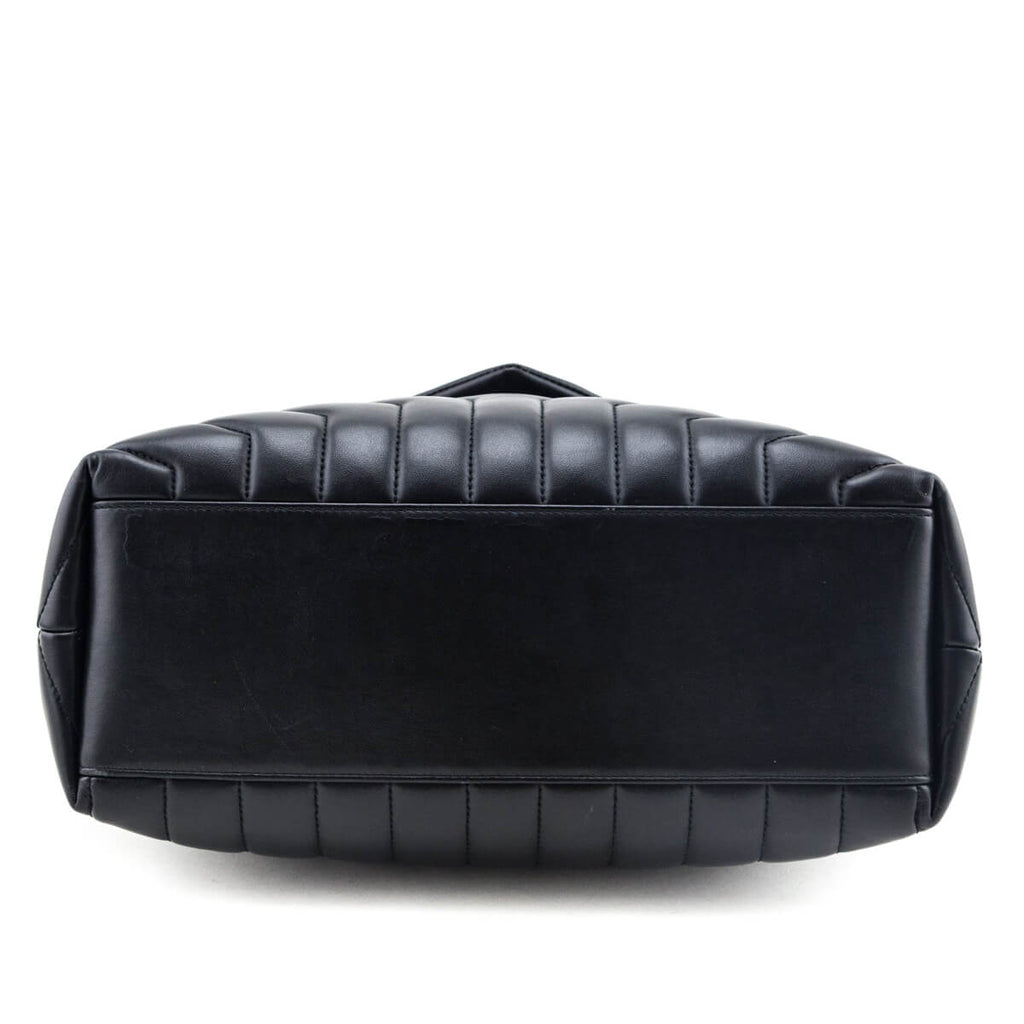 Saint Laurent Black Calfskin Y Quilted Monogram Medium Loulou Chain Satchel