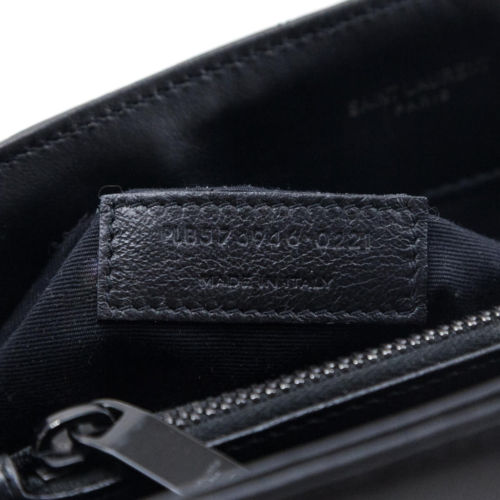 Saint Laurent Black Calfskin Y Quilted Monogram Medium Loulou Chain Satchel