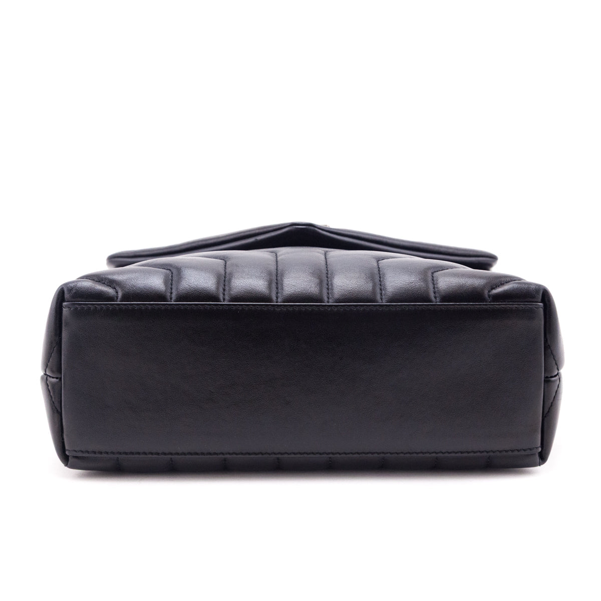 Saint Laurent Black Calfskin Y Quilted Monogram Small Loulou Chain Satchel