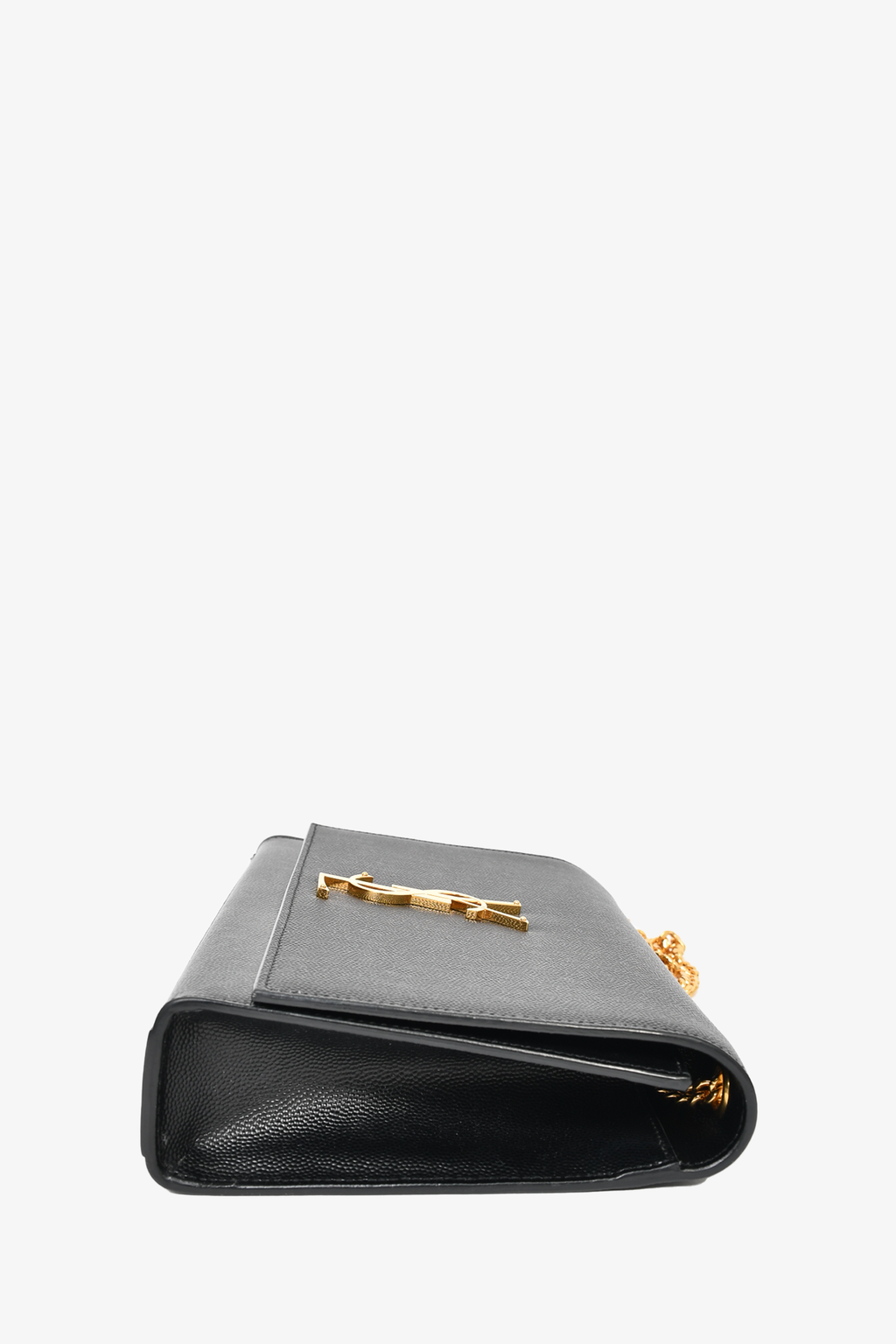 Saint Laurent Black Grained Leather Medium Kate Chain Bag GHW