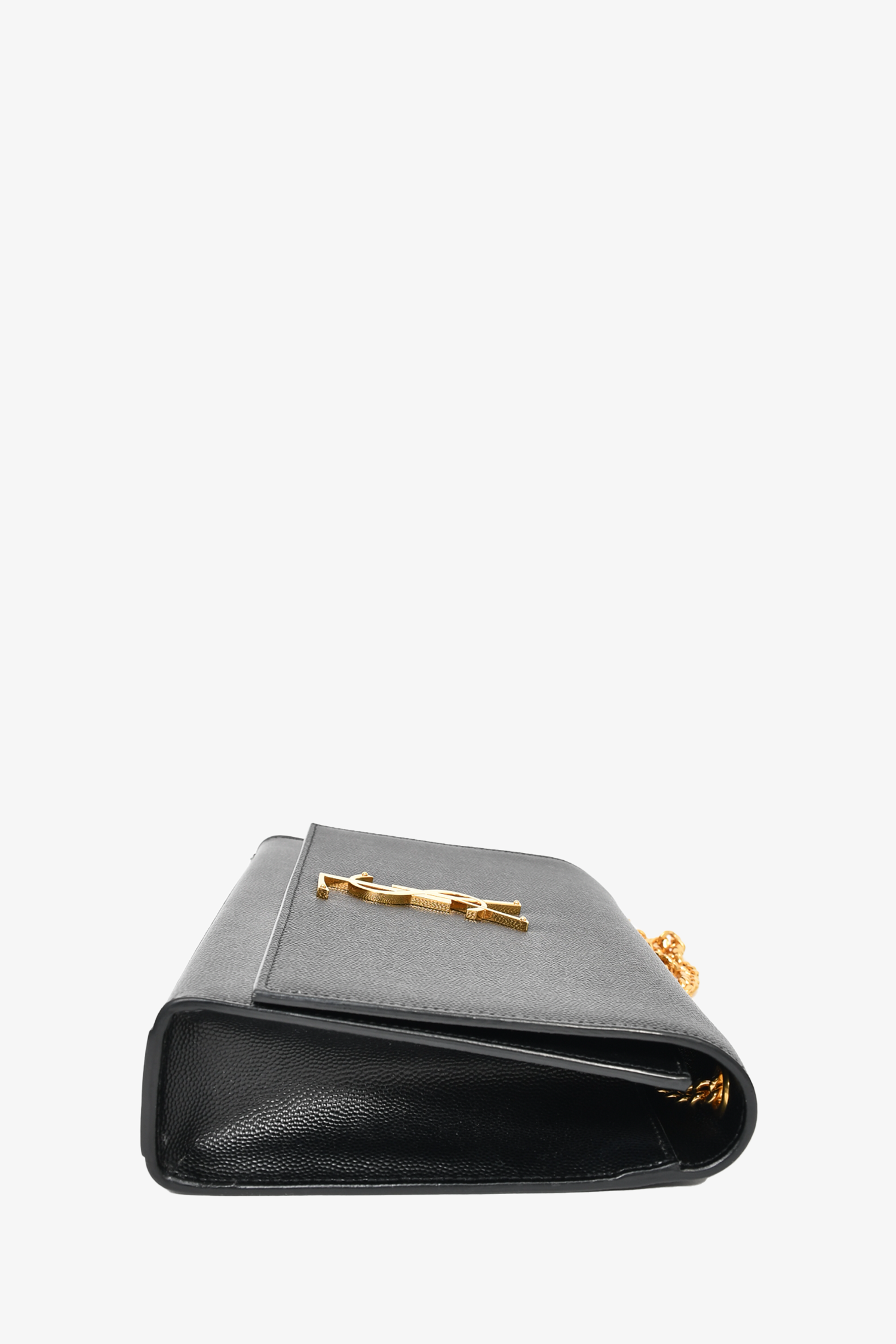 Saint Laurent Black Grained Leather Medium Kate Chain Bag GHW