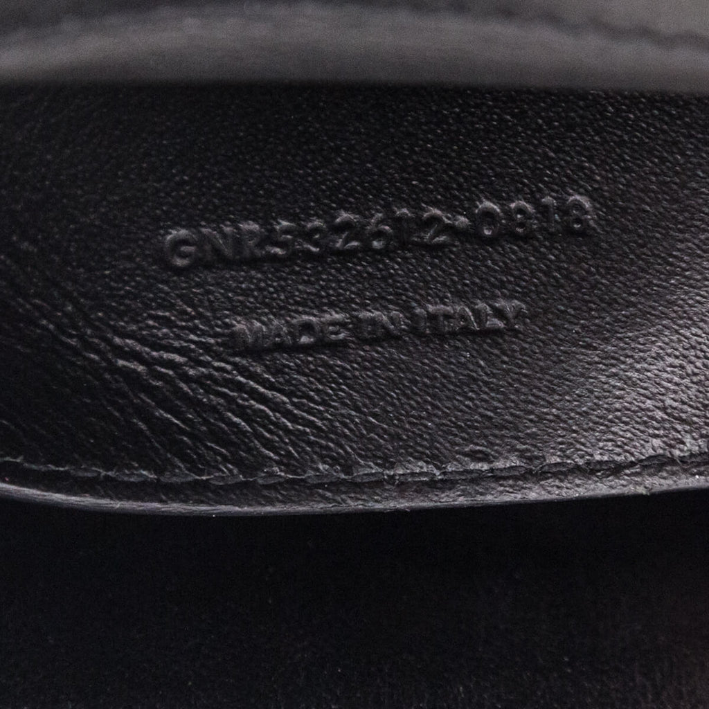 Saint Laurent Black Lambskin Vertical Matelasse Medium Vicky Bag