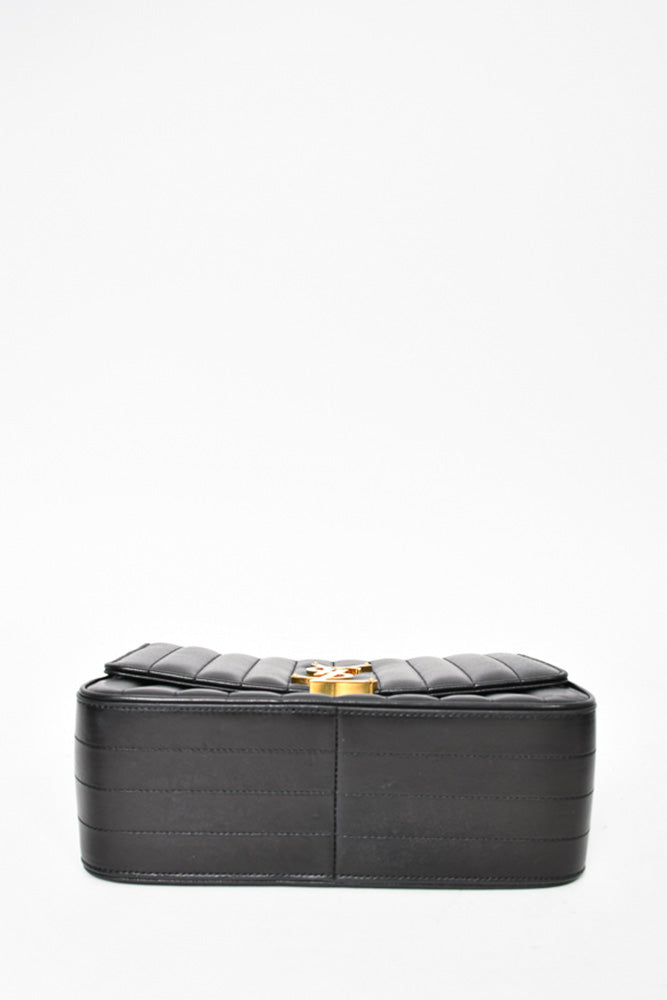 Saint Laurent Black Leather Large Vicky Chain Bag