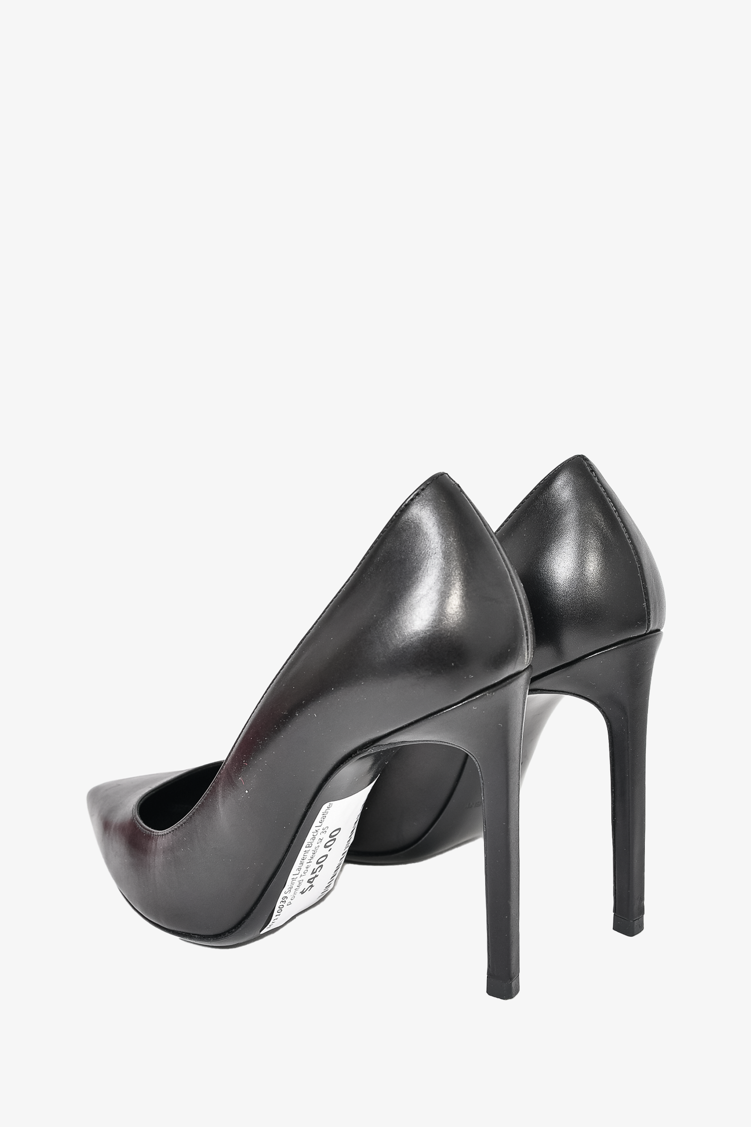 Saint Laurent Black Leather Pointed Toe Heels Size 35