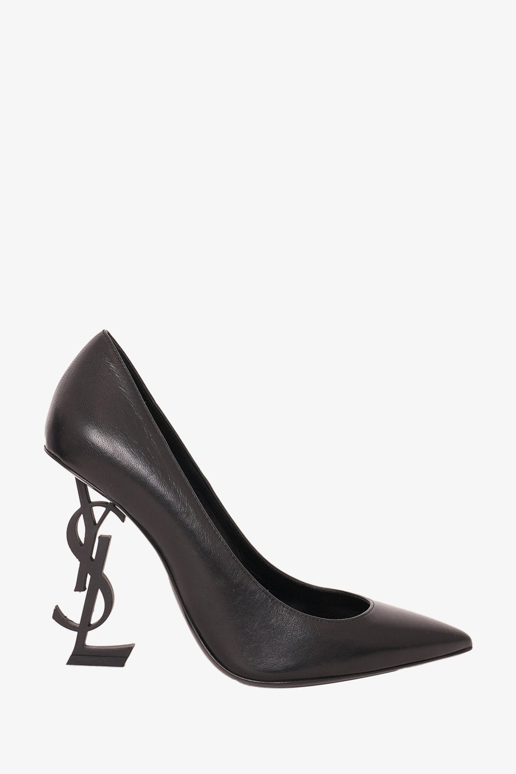 Saint Laurent Black Leather 'Opyum' Heels Size 37.5