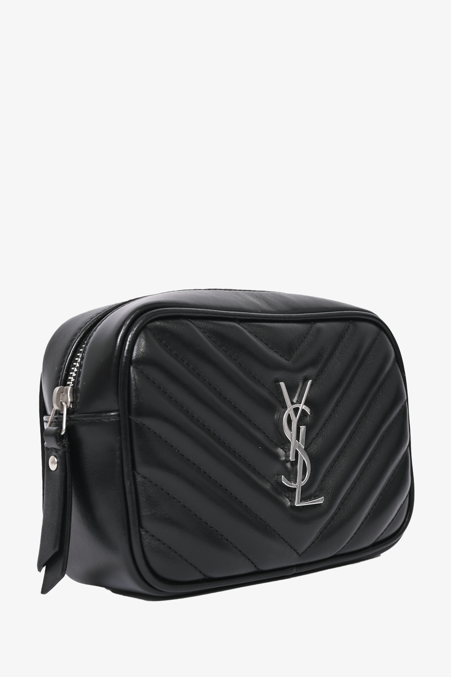 Saint Laurent Black Matelasse Leather Lou Belt Bag