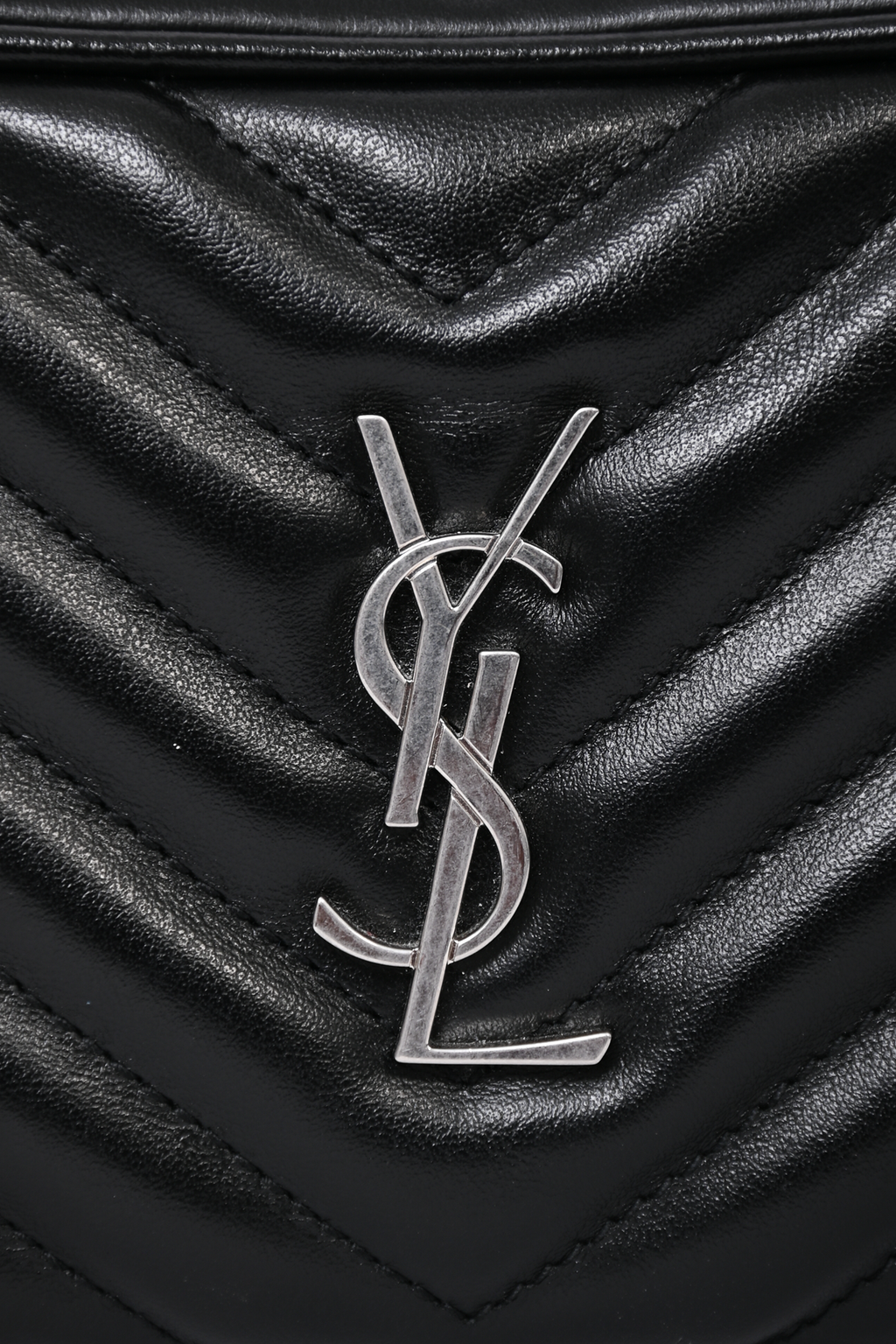 Saint Laurent Black Matelasse Leather Lou Belt Bag
