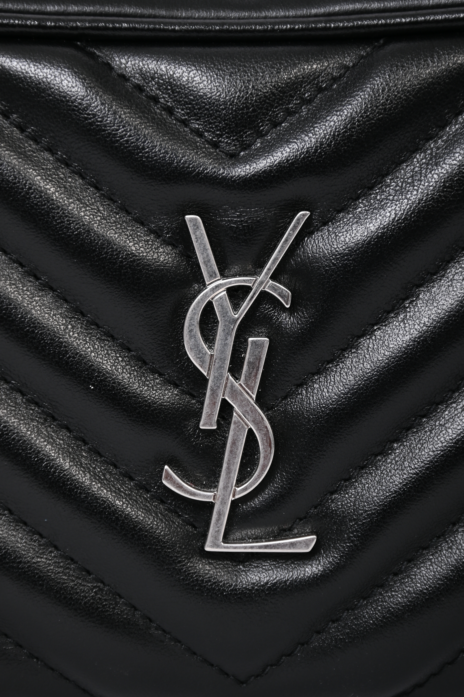 Saint Laurent Black Matelasse Leather Lou Belt Bag