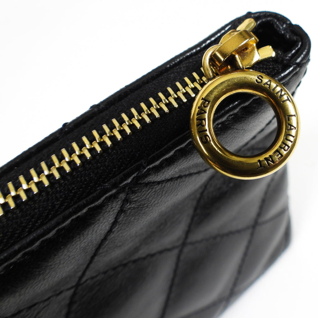 Saint Laurent Black Quilted Lambskin Maxi Shopping Icare Tote Bag