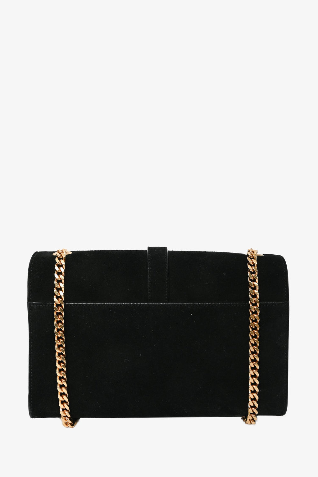 Saint Laurent Black Suede Leather Fringe Detailed Crossbody Bag