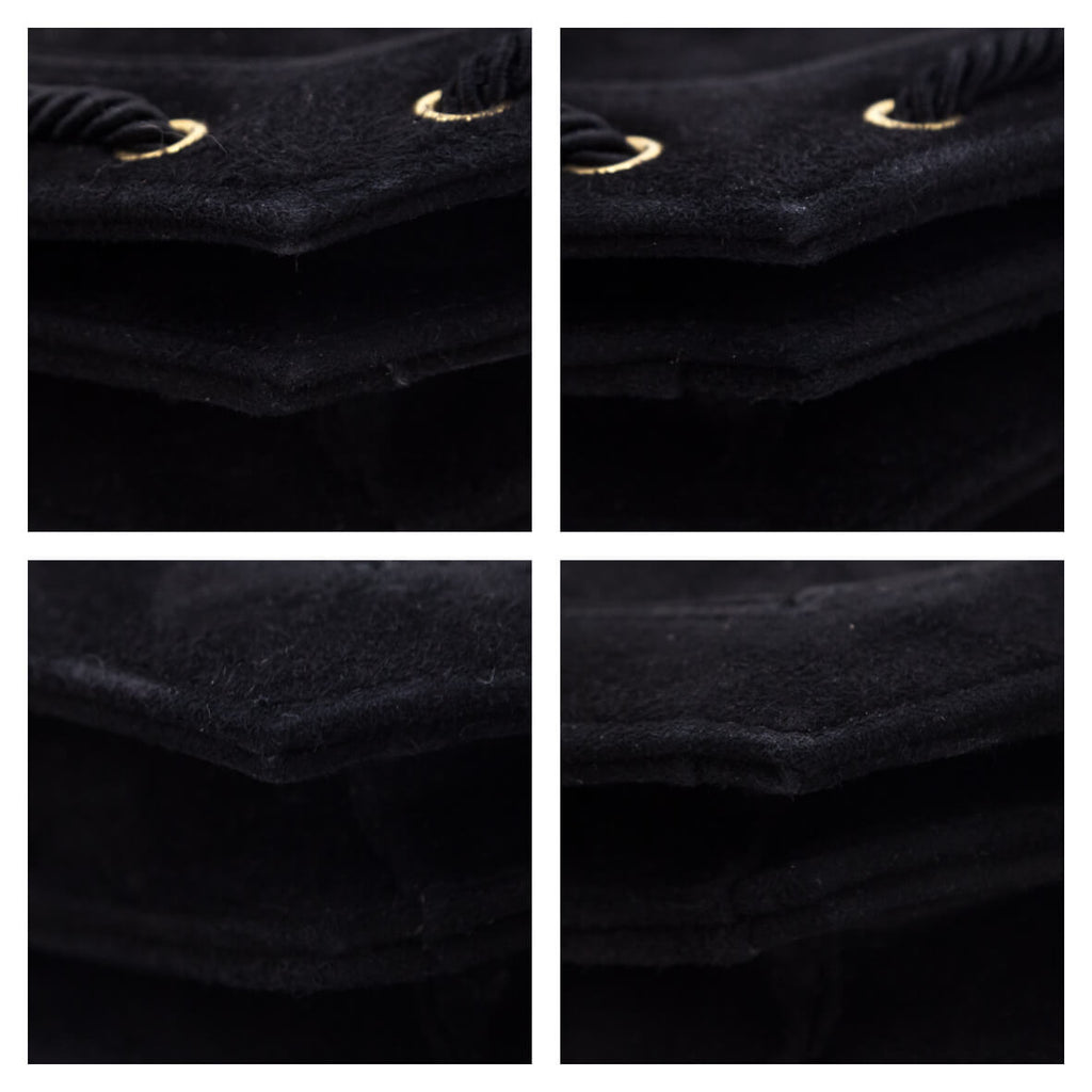 Saint Laurent Black Suede Medium Monogram Fetish Satchel