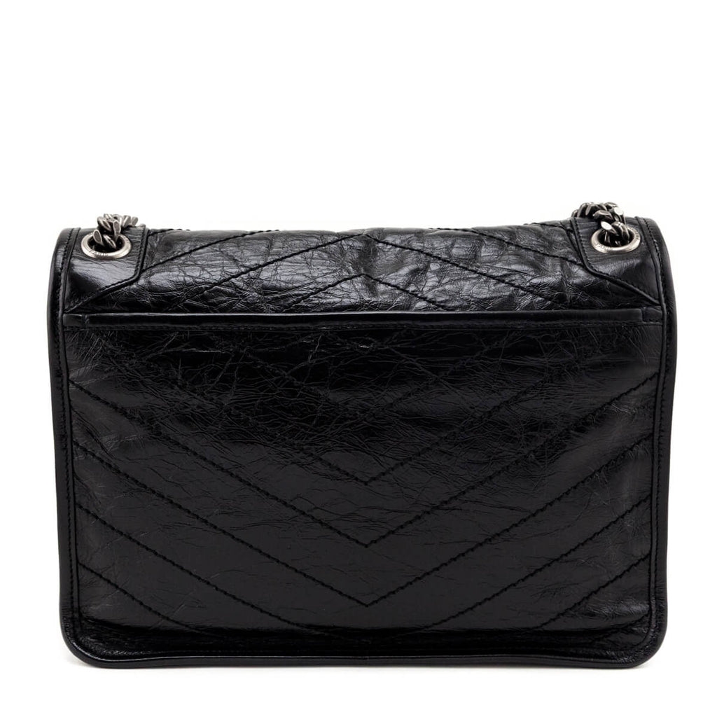 Saint Laurent Black Vintage-Calfskin Matelasse Medium Niki Bag