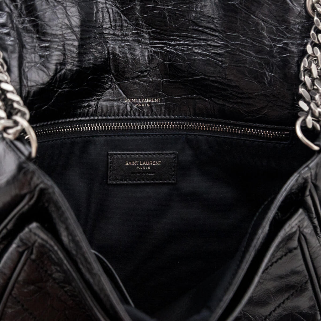 Saint Laurent Black Vintage-Calfskin Matelasse Medium Niki Bag