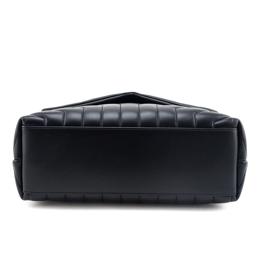 Saint Laurent Black Y Quilted Leather Monogram Medium Loulou Chain Satchel