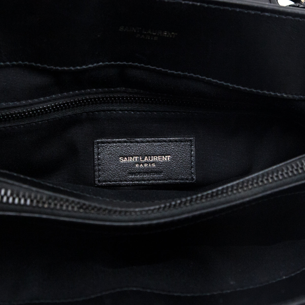 Saint Laurent Black Y Quilted Leather Monogram Medium Loulou Chain Satchel