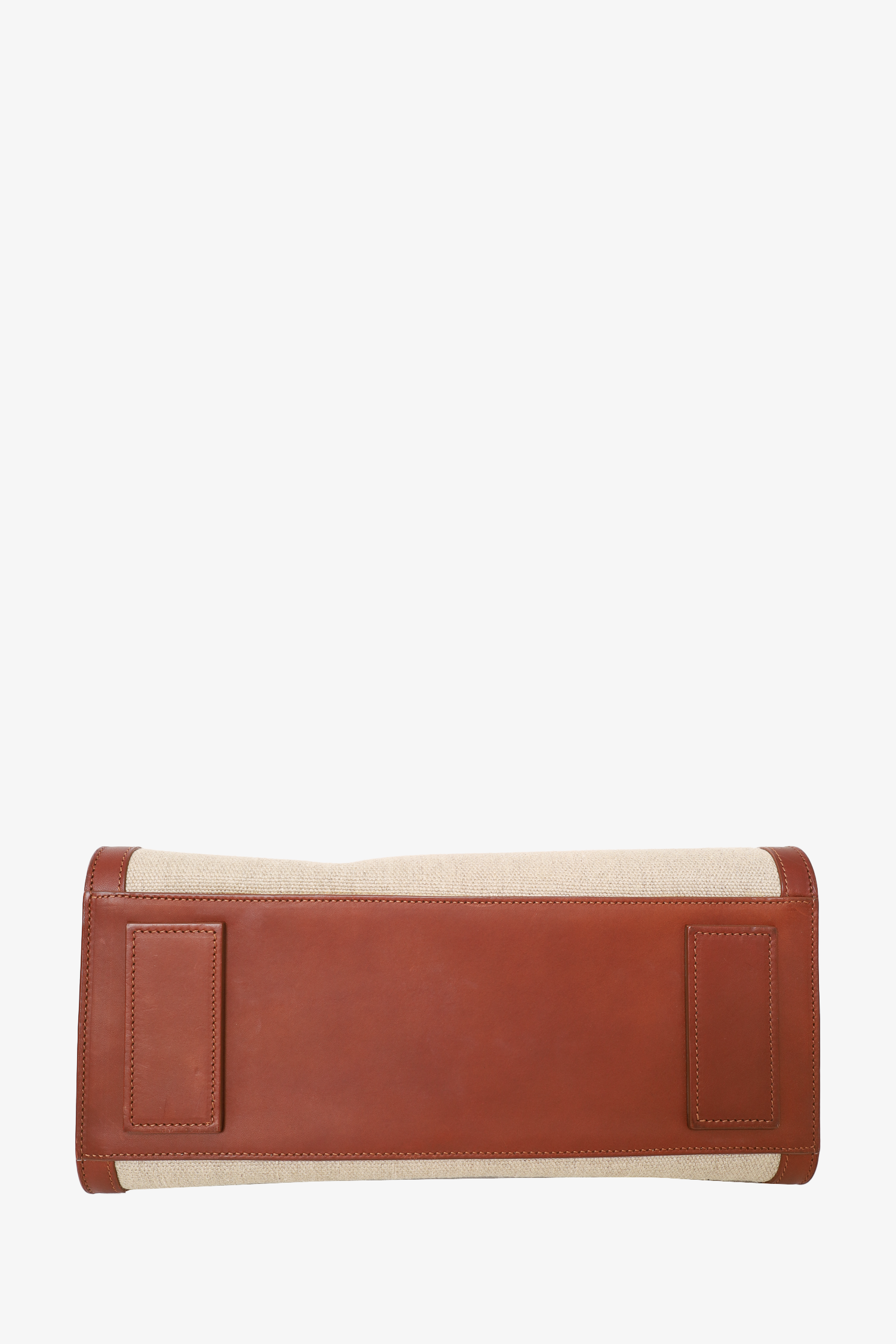 Saint Laurent Brown/Beige Linen Calfskin Medium Souple Sac De Jour Cognac