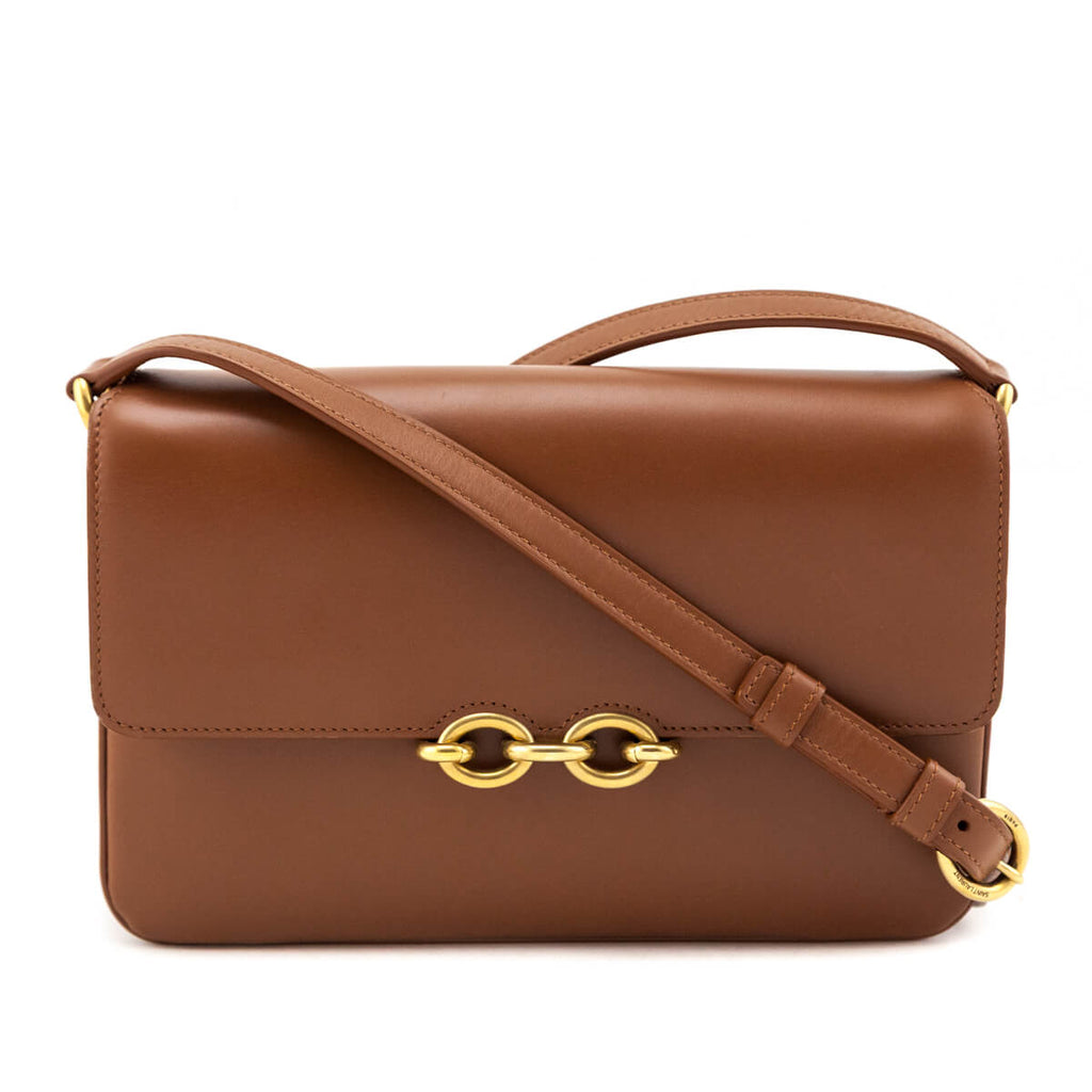 Saint Laurent Brown Smooth Calfskin Le Maillon Satchel