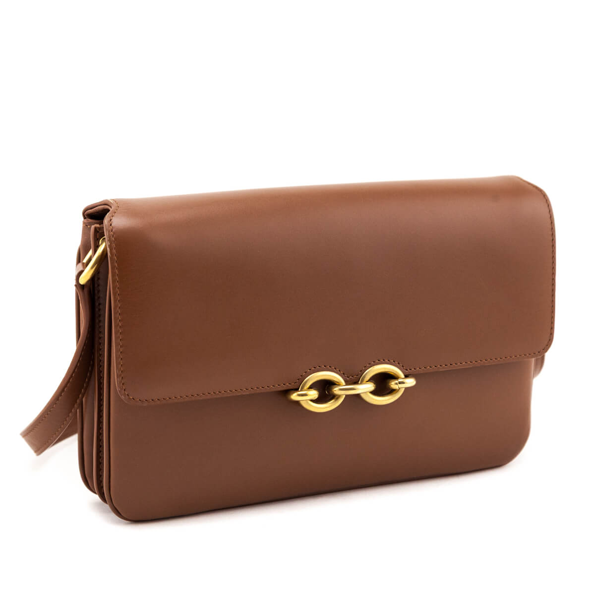 Saint Laurent Brown Smooth Calfskin Le Maillon Satchel