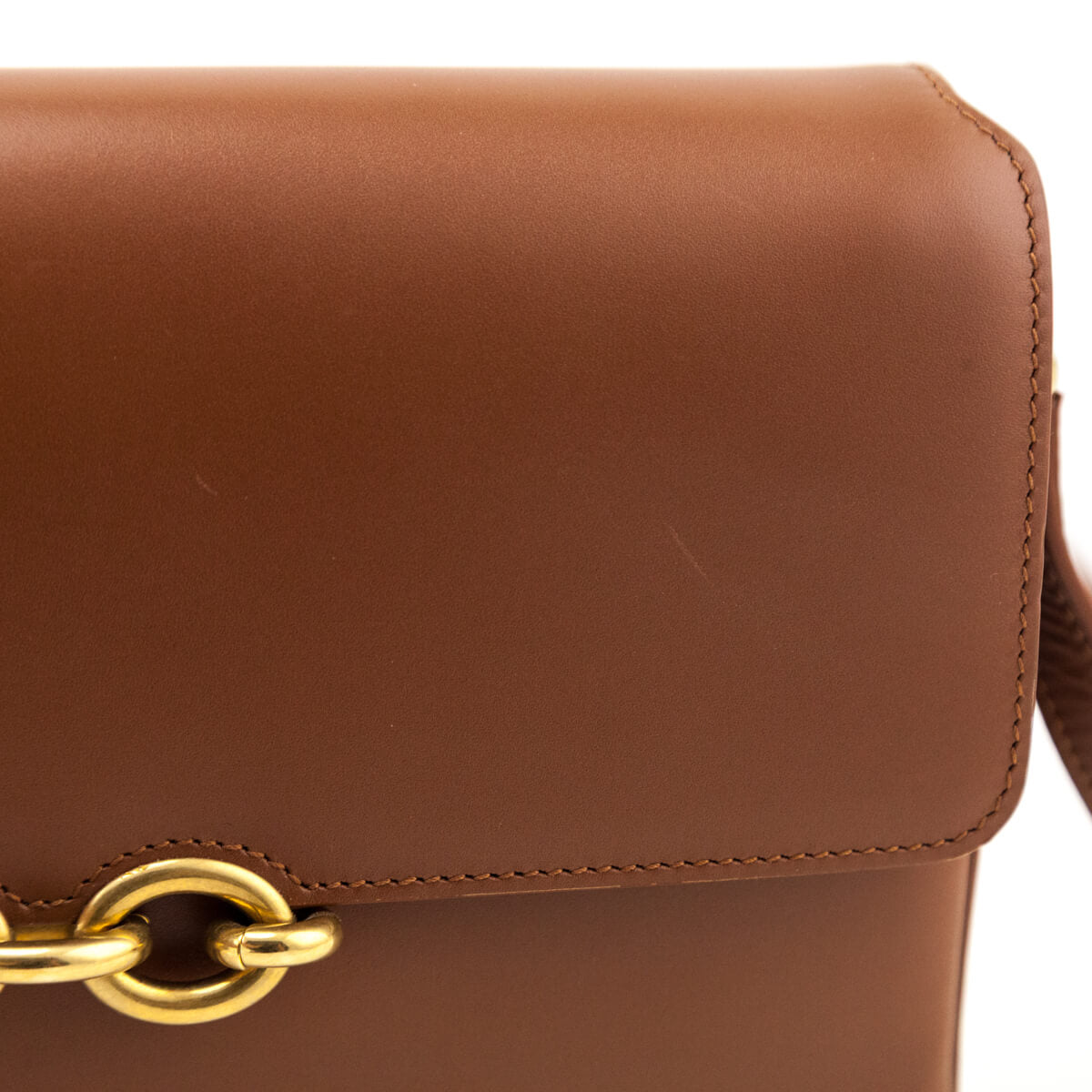 Saint Laurent Brown Smooth Calfskin Le Maillon Satchel
