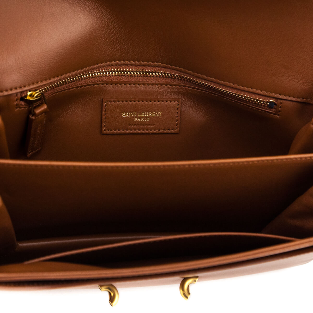 Saint Laurent Brown Smooth Calfskin Le Maillon Satchel