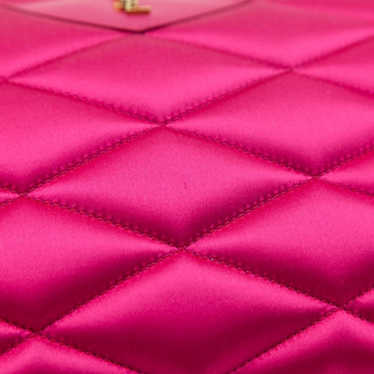 Saint Laurent Bubblegum Satin Quilted Large Sade Puffer Clutch