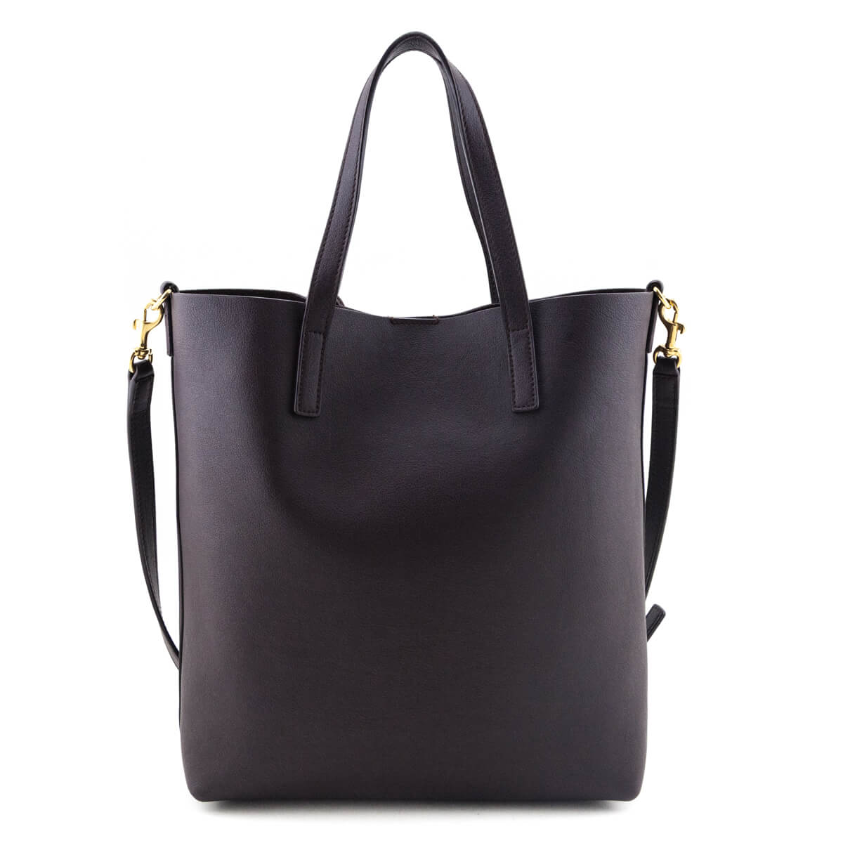 Saint Laurent Burgundy Calfskin Toy Shopping Tote