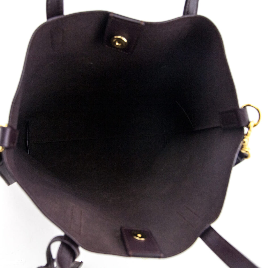Saint Laurent Burgundy Calfskin Toy Shopping Tote
