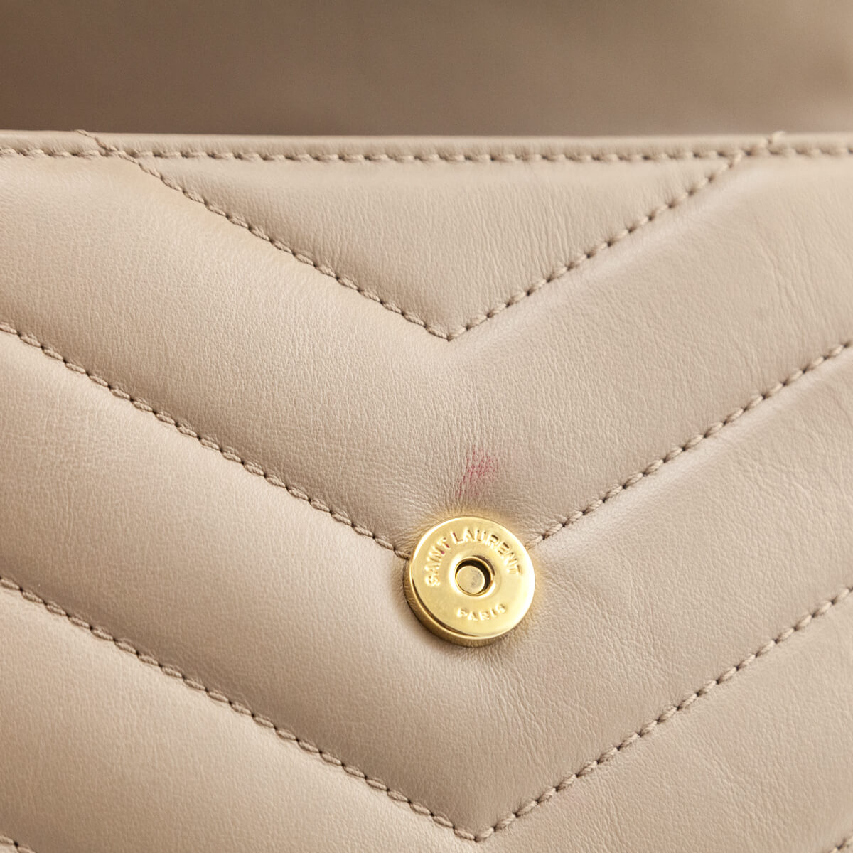 Saint Laurent Dark Beige Calfskin Y Quilted Monogram Toy Loulou Crossbody Bag