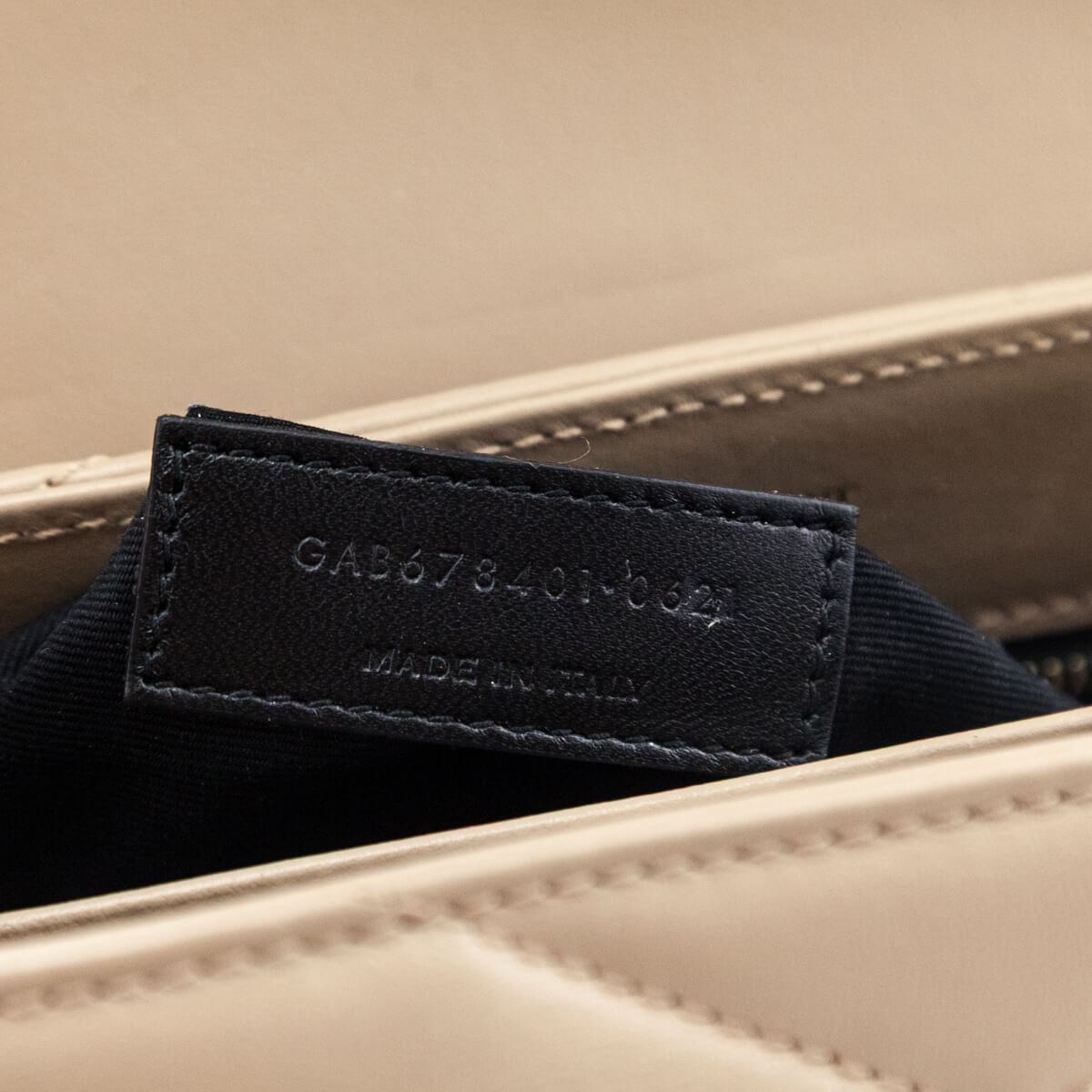 Saint Laurent Dark Beige Calfskin Y Quilted Monogram Toy Loulou Crossbody Bag