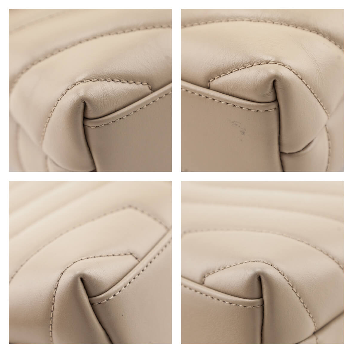 Saint Laurent Dark Beige Calfskin Y Quilted Monogram Toy Loulou Crossbody Bag