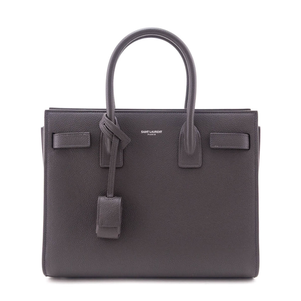 Saint Laurent Dark Gray Grained Calfskin Baby Sac De Jour