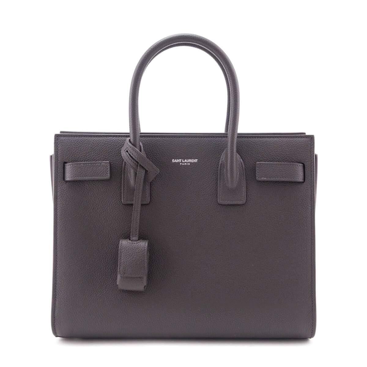 Saint Laurent Dark Gray Grained Calfskin Baby Sac De Jour