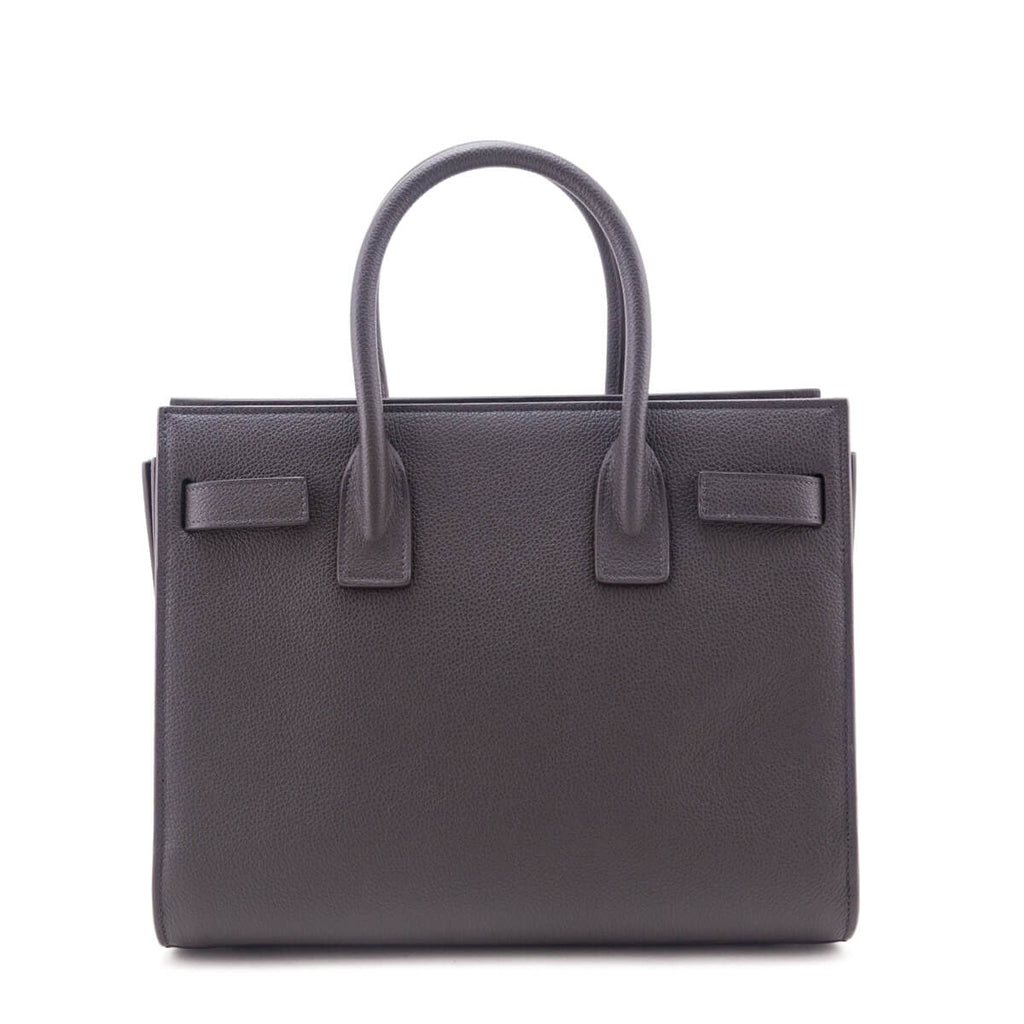 Saint Laurent Dark Gray Grained Calfskin Baby Sac De Jour