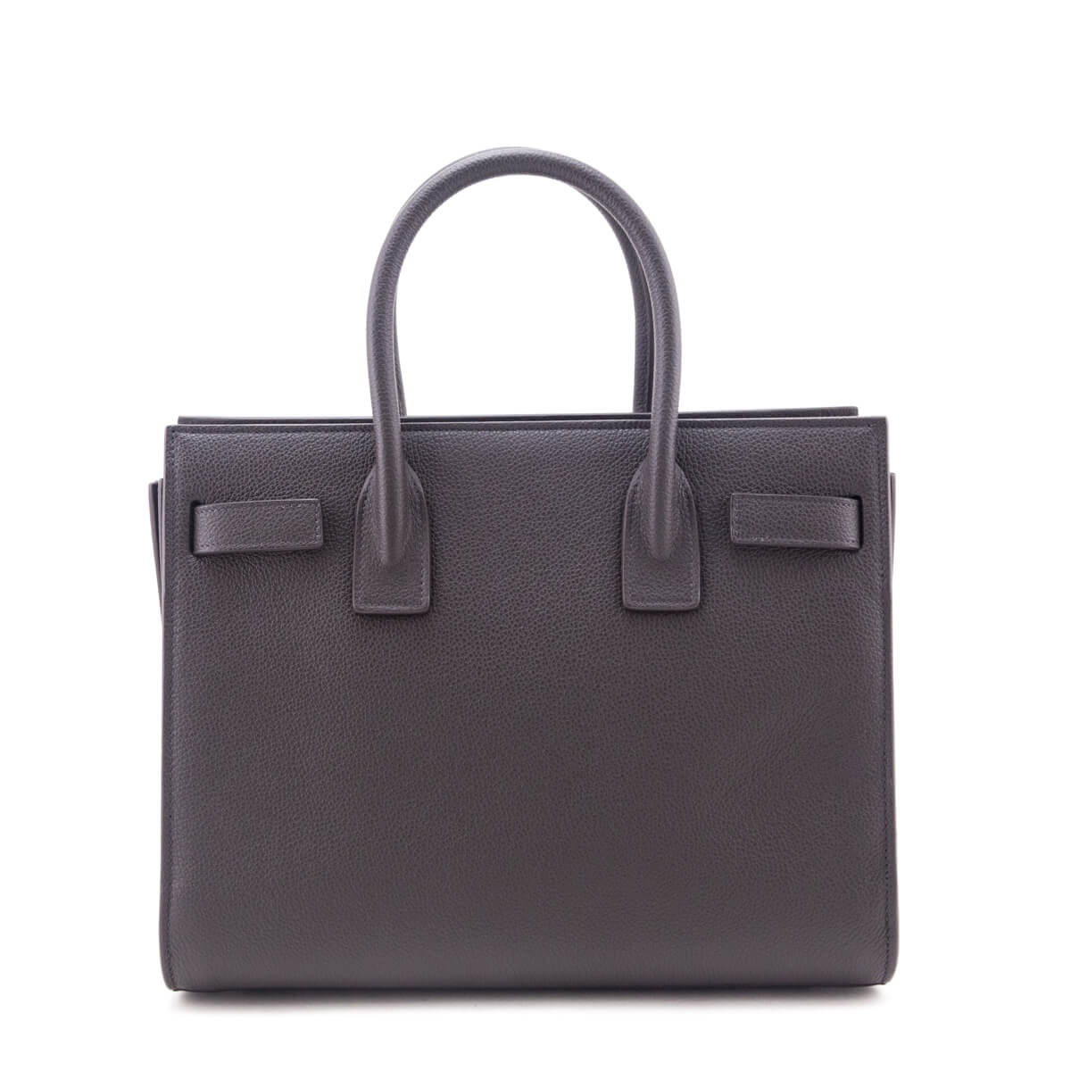 Saint Laurent Dark Gray Grained Calfskin Baby Sac De Jour