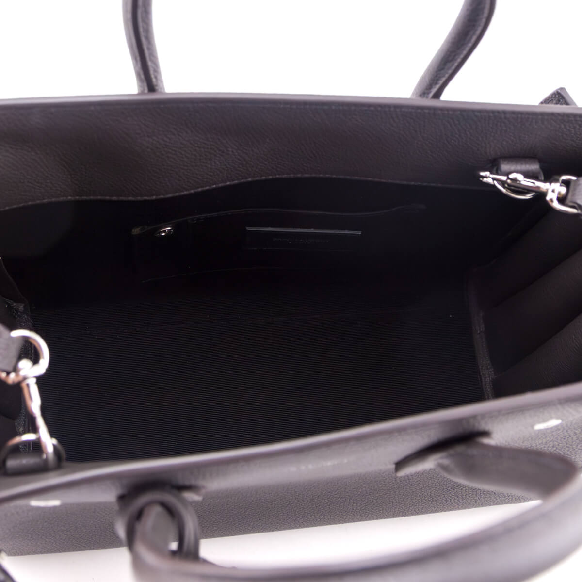 Saint Laurent Dark Gray Grained Calfskin Baby Sac De Jour