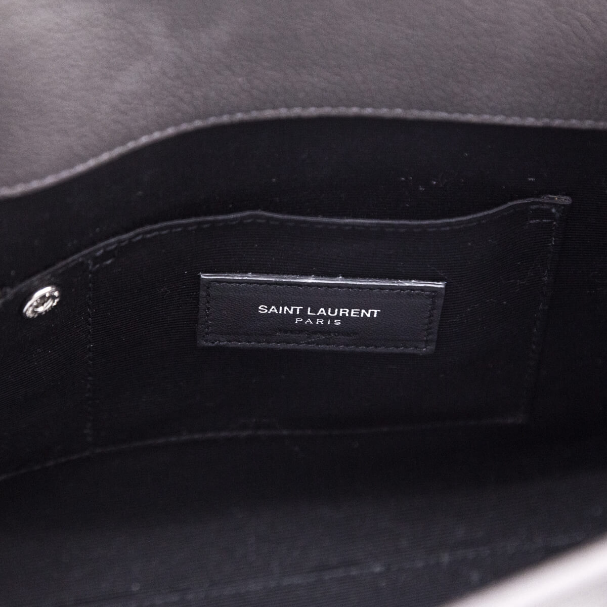 Saint Laurent Dark Gray Grained Calfskin Baby Sac De Jour