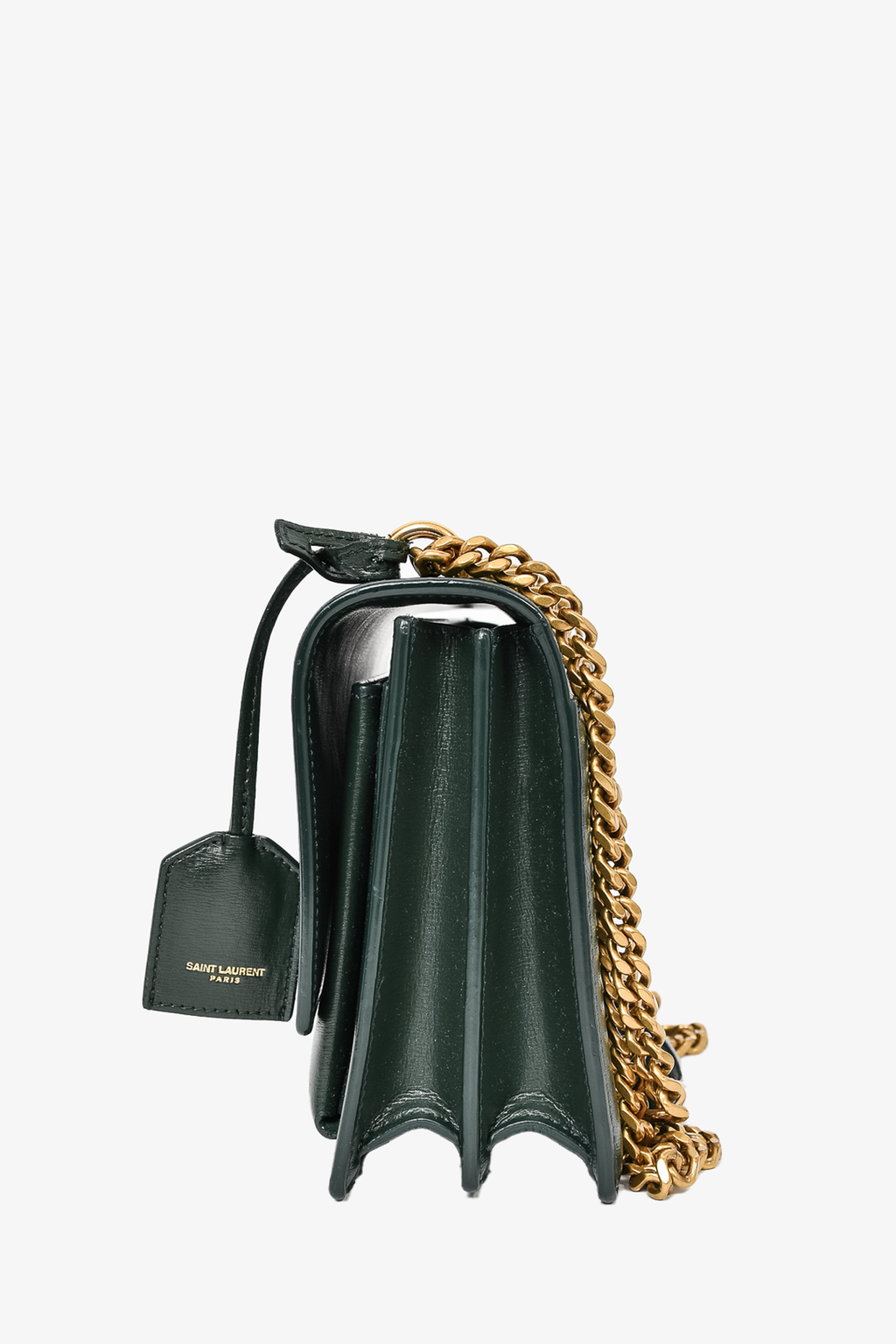 Saint Laurent Dark Green Medium Sunset Shoulder Bag