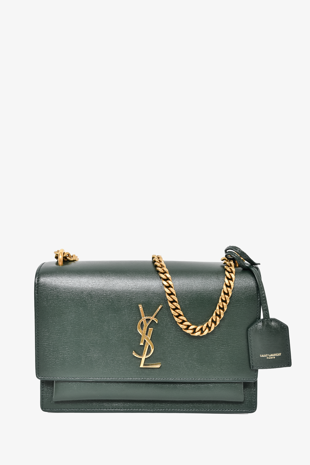 Saint Laurent Dark Green Medium Sunset Shoulder Bag
