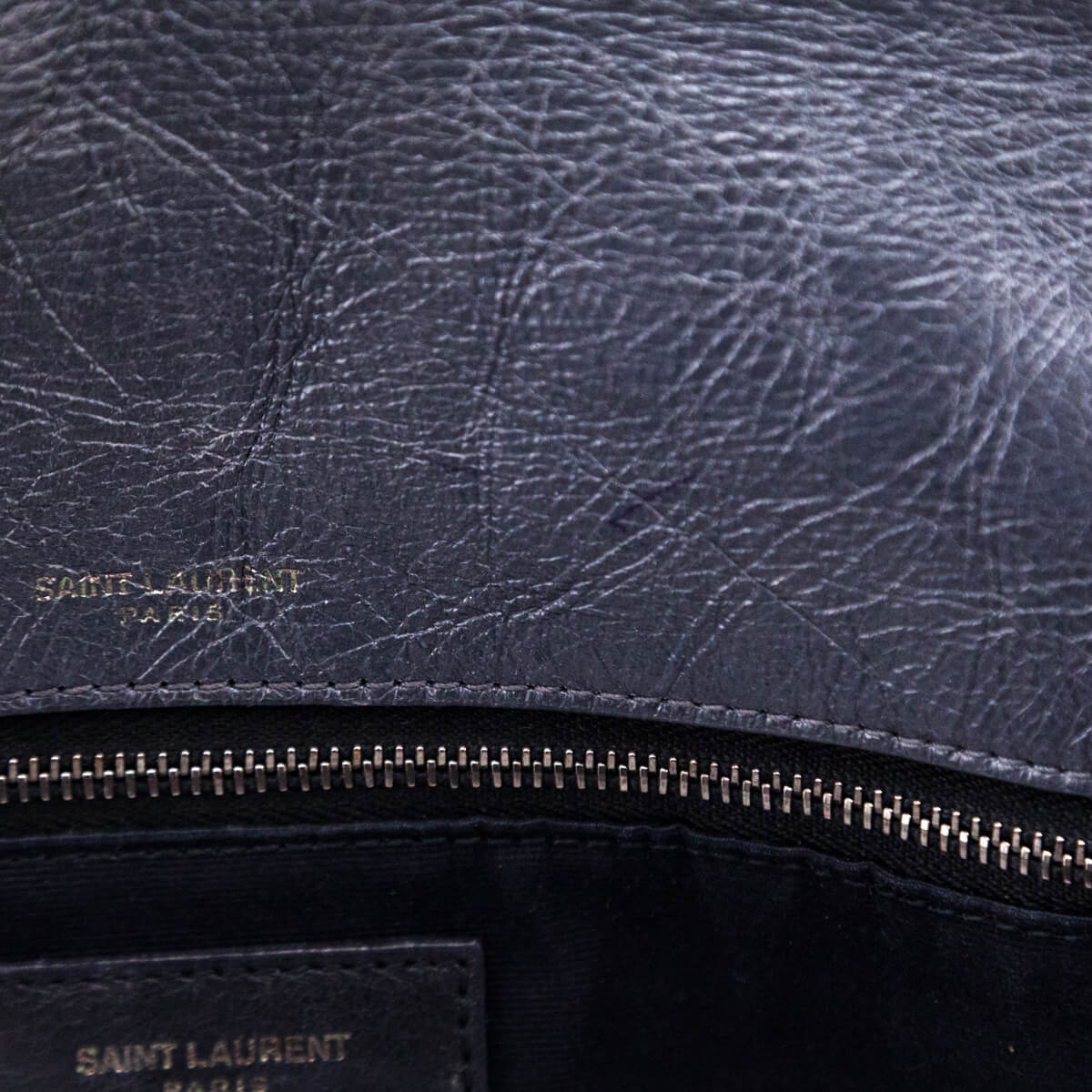 Saint Laurent Fog Crinkled Calfskin Matelasse Monogram Medium Niki Chain Satchel