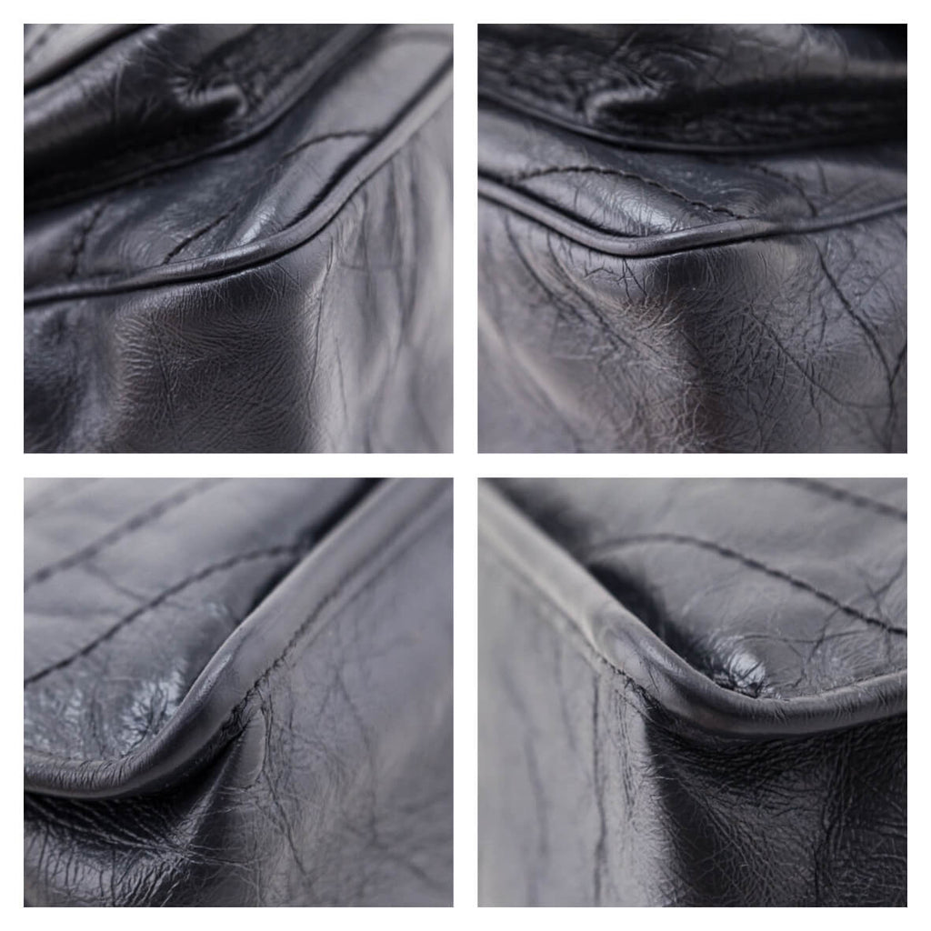 Saint Laurent Fog Crinkled Calfskin Matelasse Monogram Medium Niki Chain Satchel
