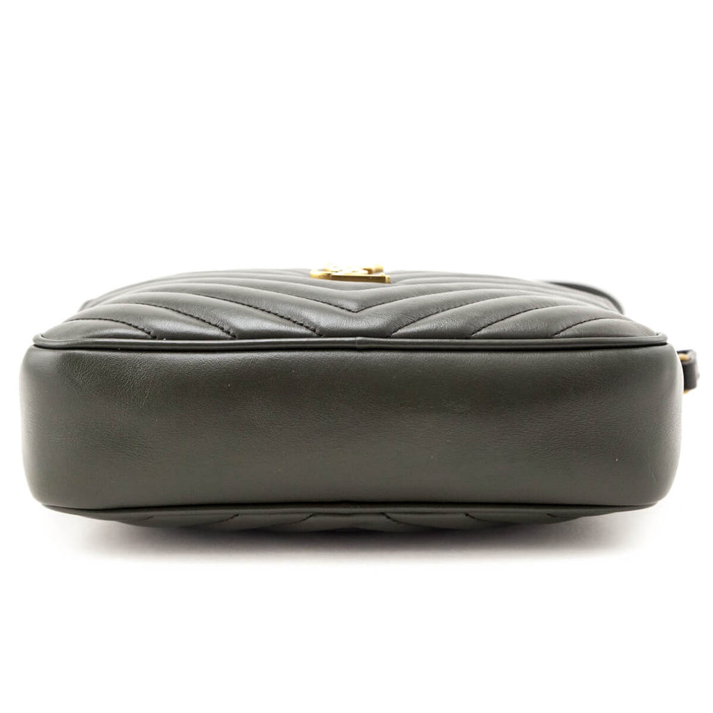 Saint Laurent Military Olive Calfskin Matelasse Monogram Lou Camera Bag