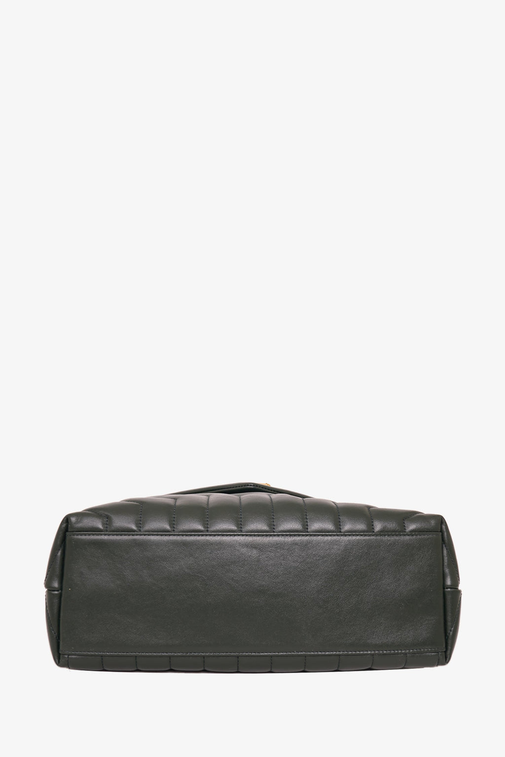 Saint Laurent Green Chevron Leather Medium Loulou Shoulder Bag